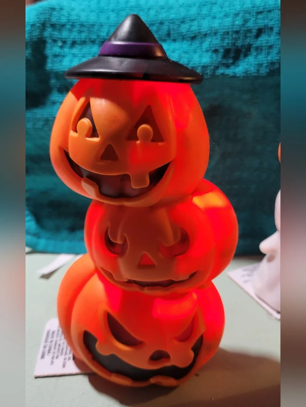 3 Pc Black Haunted, Pumpkin,& Ghost House Halloween Lights Up & Makes Sounds